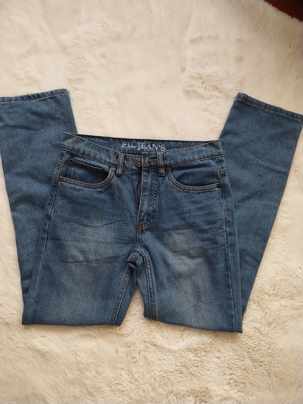 FIL JEAN’S Men's Blue Straight Leg Denim Jeans - Medium Wash
